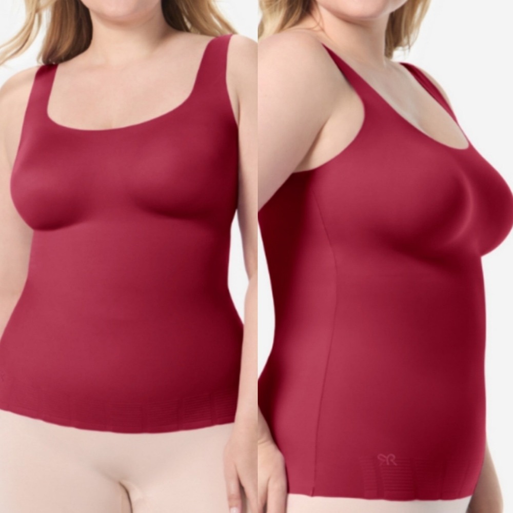 NWT Ruby Ribbon Sleek Shape Tank Rustic Red Smoothing Shaping Top Size‎ 50